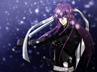 Anime character purple hair sword 3 - purple hair holding free wallpaper