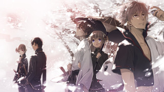 People tree snow falling umbrella - a umbrella free wallpaper