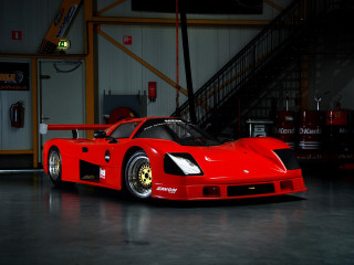 Red sports car garage staircase - a garage next free wallpaper for desktop