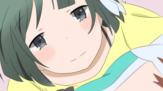 Girl green hair yellow shirt - smiling free wallpaper for desktop