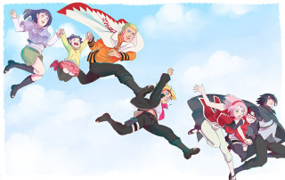 Flying people group flag sky - the air free wallpaper