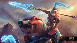 Character horse sword dog castle - a castle in the background free wallpaper