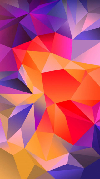 Colorful abstract background triangles red - center free wallpaper for mobile