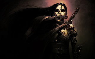 Woman black outfit sword cigarette - ben templesmith free wallpaper