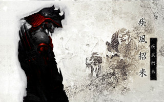 Demon redhat sword chinesewall akihiko - a painting of a demon free wallpaper