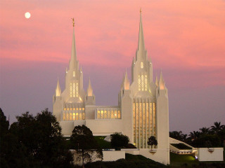 Large white church full moon - david g. sorensen free wallpaper for desktop