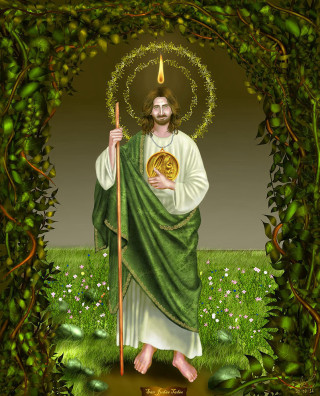 Jesus golden coin ivy archway - ivy free wallpaper