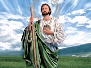 Jesus holding staff field grass - charles mcauley free wallpaper