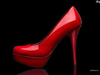 Red high heeled shoe black - shoe free wallpaper