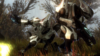 Futuristic robot running forest video - mass effect free wallpaper