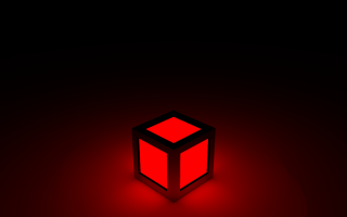 Red cube black background red - the top of it free wallpaper
