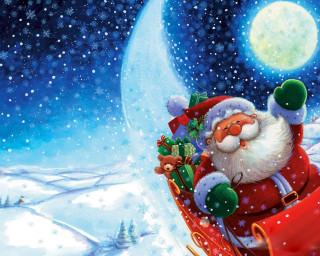 Santa claus sleigh snow full - 4 k hd wallpaper free wallpaper