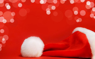 Santa hat red background bokeh - santa hat free wallpaper