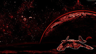 Red space scene aurora moon - space free wallpaper for desktop