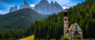 Church mountain range background tower - free mountains wallpaper for desktop