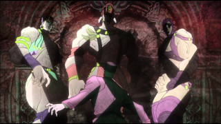 Animated figures standing room wall - menacing free wallpaper