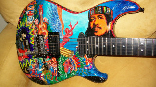 Colorful guitar man image guitar - the back free wallpaper for desktop