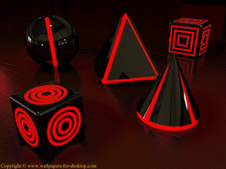 Black red objects table red - ray free wallpaper for desktop