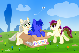 Little ponies box grass flowers - little pony free wallpaper