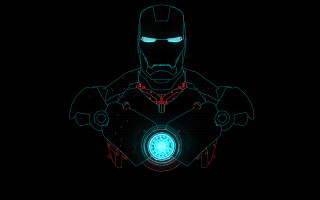 Glowing man dark circle chest - vector art free wallpaper