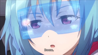 Girl blue hair blue mask - a caption free wallpaper for desktop