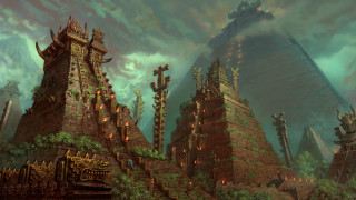 Castle sky pyramid background clouds - a painting of a castle free wallpaper