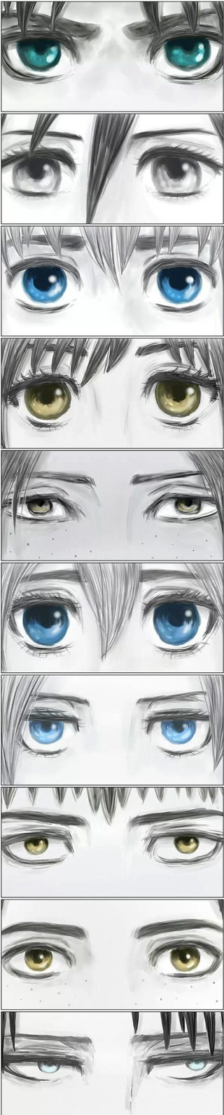 Colored eyes different shapes sizes - realistic free wallpaper for mobile