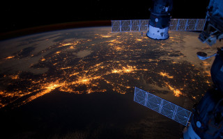 Satellite night space view image - free new year wallpaper