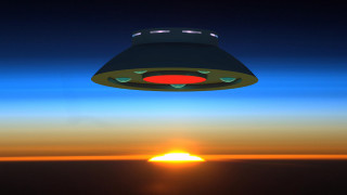 Spaceship flying sun sky night - the sun setting behind free wallpaper