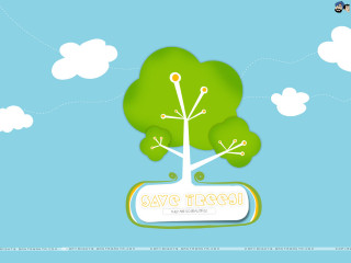 Tree save trees sign bird - ecological art free wallpaper