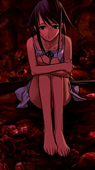 Girl sitting arms crossed legs - her arm free wallpaper for mobile