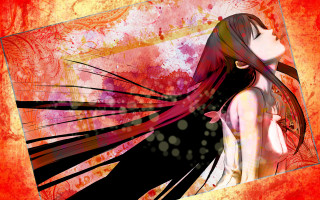 Woman long hair painting red - a painting of a woman free wallpaper for desktop