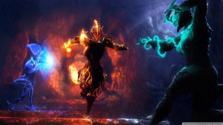 Fire ice couple dark room - league of legends free wallpaper