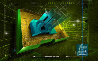 Green blue object yellow blue - behance hd free wallpaper