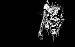 Skull knife fork mouth gothic - ed roth free wallpaper