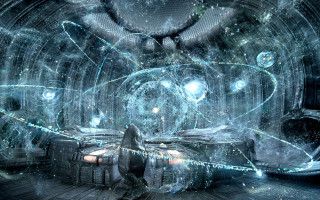 Futuristic woman bed bubbles room - scifi free wallpaper for desktop