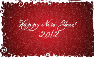 Red white new year card - folk art free wallpaper