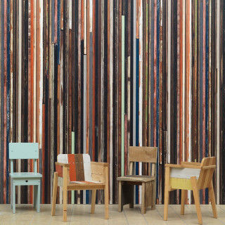 Chairs wall multicolored strips wood - free architecture wallpaper for tablet