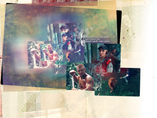 Man woman red shirt collage - a collage of photos free wallpaper