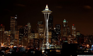 City skyline tall tower night 2 - a tall tower free wallpaper