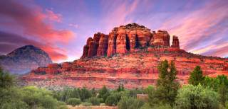 Mountain red rock formation trees - a mountain free wallpaper for desktop