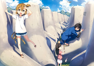 Anime characters rock sky sandals - a rock formation free wallpaper