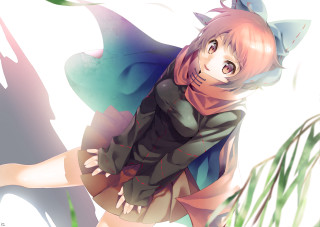 Girl cat ears tail standing - aya goda free wallpaper for desktop