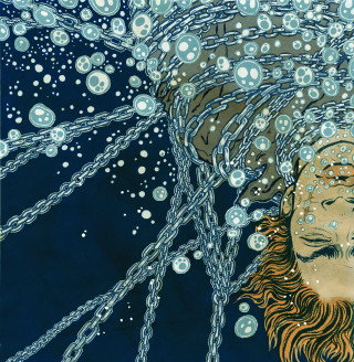 Woman water curtain bubbles floating - her eye free wallpaper for tablet