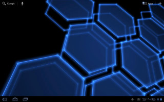 Blue background hexagonal shapes pattern - geometric shape free wallpaper for desktop