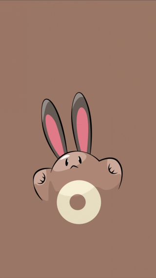 Cartoon bunny nose ears sticking - round free wallpaper for mobile