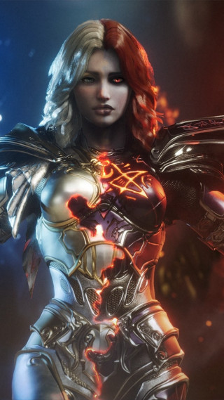 Armor glowing eyes sword fantasy - rossdraw global illumination free wallpaper for mobile