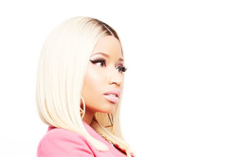 Blonde woman pink top posing - free aesthetic wallpaper for desktop