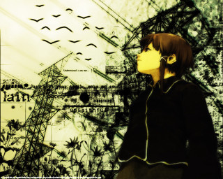 Man black jacket headphones wall - abstract illusionism free wallpaper