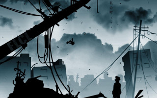 Man street tall building sky - a sky background and a person free wallpaper